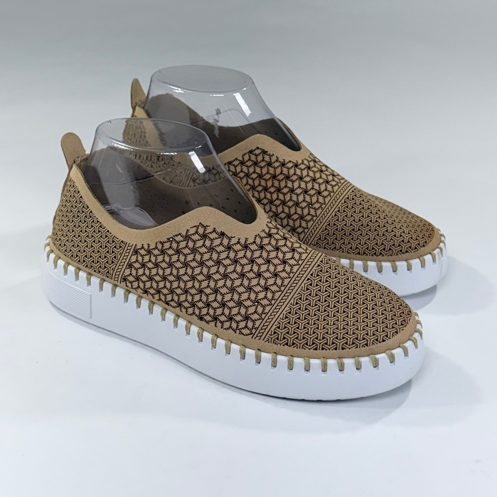 Project Cloud Laser Cut Loafer Womens 7 Tan Geometric Slip On Platform Boho Shoe